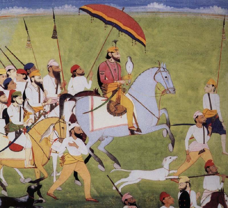 Wheel Shah Dhian Singh on the hunt, unknow artist
